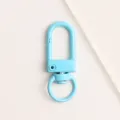 Blauer Metall Karabiner 33mm U-förmiger Federhaken Schlüsselanhänger DIY Zubehör Material - Blau mit Karabinerverschluss