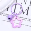 Purple star acrylic keychain pendant, cute dopamine bag charm and key ring accessory. - Purple Solid Five-Pointed Star + 3cm Ring + 14mm Bell