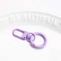 Buntes Metall Federring Schlüsselanhänger DIY handgemachte Tasche Deko Zubehör lila Karabiner. - Lila