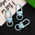 Zinc alloy swivel keychain clasp DIY bag hardware multi-color 32mm universal hanging clip - Light Blue