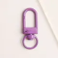 Lila Metall Karabinerhaken 33mm U-foermiger Schluesselanhänger Hardware Zubehör für DIY Handtasche - Lila