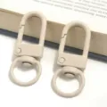 Beige metal U-shaped gate hook keychain, colorful spray paint DIY bag hardware part. - Khaki Gate Buckle