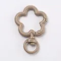 Khaki flower spring snap hook metal keychain DIY bag accessory charm clasp items - Plum Blossom Spring Buckle / Light Coffee