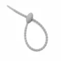 Grey silicone cable tie loop strap for bags keychains DIY craft accessories 22cm - Gray - Tadpole Buckle