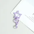 Porte-cles en metal en forme d'etoile violette mousqueton accessoire DIY pour poupee - Violet