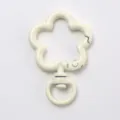 White flower shape spring snap hook swivel keyring DIY bag charm jewelry hardware accessory - Plum Blossom Spring Buckle / Off White