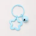Blauwe ster bel sleutelhanger metalen ring DIY hanger tas accessoire leuk ontwerp. - Lichtblauw