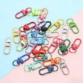 Colorful 33mm Metal Spring Gate Clasps Keychain Hooks Assorted Colors DIY Craft Accessories - Gate Buckle / Multicolor