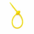 Yellow silicone cable tie tadpole DIY bag keychain pendant data cord accessory 22cm - Yellow - Tadpole Buckle