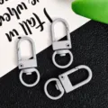 Grey zinc alloy swivel snap hooks, 32mm metal keychain clips for DIY bags and accessories. - Gray