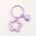 Paarse ster sleutelhanger met bel hanger variant, schattige tas bedel en accessoire. - Lichtpaars