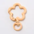 Cute flower shape spring snap hook, metal keychain clasp for DIY bag pendant crafting. - Plum Blossom Spring Buckle / Light Orange