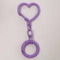 Violetter Herz Schlüsselanhänger Karabiner Clip Metall DIY Tasche Charm Anhänger Zubehör - Lila