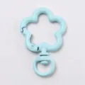 Light blue flower spring clasp metal keychain DIY jewelry accessory charm hook item. - Plum Blossom Spring Buckle / Light Blue