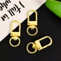 Gold metal keychain hooks U-shaped spring gate clasps DIY hardware craft accessories parts - Gold