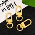 Zinc alloy rotating snap hook keychain DIY bag hardware accessory 32mm yellow color - Light Yellow