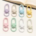 Colorful 33mm metal gate hook keychain, U-shaped clasp for DIY crafts and accessories. - Macaron Mixed Gate Buckle