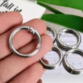 Zinc alloy round spring gate ring keychain DIY bag hanging accessories hardware 32mm - 23mm Spring Ring / Silver