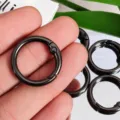 Gunmetal round spring snap rings bag hardware DIY craft metal clasps accessories - 23mm Spring Ring / Gunmetal