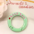 Green round metal spring clip clasp for DIY jewelry making, bag charm, and key ring. - Mint Green Letter Spring Buckle