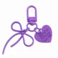 Paarse legering strik hart sleutelhanger tas bedel stijlvolle accessoire voor dames en meisjes - Paars