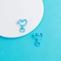 Boucles de homard en forme de cœur bleu mousquetons métalliques pour fabrication de bijoux DIY - Bleu