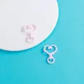 Mousquetons en alliage en forme de cœur rose pour la fabrication de bijoux DIY. - Rose Clair