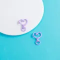 Crochets mousquetons pivotants en alliage en forme de cœur violet pour bijoux DIY faits main. - Violet