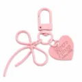 Leuk Roze Legering Strik Hart Hanger Sleutelhanger Metaal Tas Charm Accessoire - Lichtroze