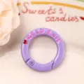 Purple round letter spring ring snap buckle for DIY phone lanyard bag keychain accessories. - Purple Letter Spring Buckle