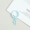 Hellblauer Federring Schlüsselanhänger DIY viergliedrige Kette Verbindungsring Schmuck. - Federring mit vierteiliger Kette / Hellblau