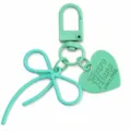 Mintgroene legering strik hart hanger sleutelhanger DIY tas decoratie charm - Muntgroen