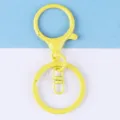 Yellow metal keychain lobster clasp candy color DIY keyring craft accessory hardware - Yellow Painted Round Dragon Buckle 3-Piece Set