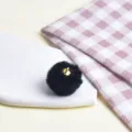 Black plush pom-pom keychain pendant faux rabbit fur DIY charm accessory cute fluffy ball for bags keys - Plush Ball / Black