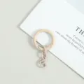 Bonbonfarbene lackierte Federring Schlüsselanhänger viergliedrige Kette Taschenanhänger - Federring mit vierteiliger Kette / Hellkaffee