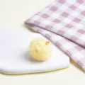 Fluffy yellow pom pom charm faux rabbit fur ball pendant gold loop for DIY keychain accessories - Plush Ball / Yellow