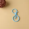 Light blue metal keychain lobster clasp three-piece set DIY craft accessories - Blue Painted Round Dragon Buckle 3-Piece Set