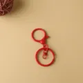 Red metal keychain lobster clasp DIY craft accessory with split ring for bag charm making. - Red Painted Round Dragon Buckle 3-Piece Set