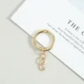Goldenes Metall-Federring-Schlüsselband mit vier Kettengliedern, ideal für DIY-Taschenanhänger Zubehör. - Federring mit vierteiliger Kette / KC Gold
