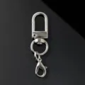 Silver zinc alloy swivel keychain hardware DIY lobster clasp connector D-ring accessory. - Gate Buckle + Lobster Clasp / Silver