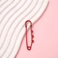 Red decorative multi-hole safety pin brooch buckle DIY metal waist cincher clothing accessory - Red