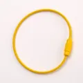 Yellow coated steel wire loop keychain ring for DIY craft hanging accessory parts. - Yellow