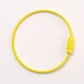 Yellow coated steel wire keyring loop cable keychain DIY handmade jewelry accessories - Light Yellow