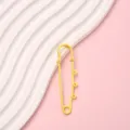 Candy color 3-hole safety pin waist buckle, vibrant yellow metal brooch DIY jewelry accessory. - Yellow
