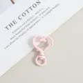 Pink heart-shaped swivel clasp keychain spring hook DIY jewelry making craft accessories. - Light Pink