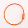 Orange coated steel wire keychain loop cable keyring metal DIY jewelry finding accessory variant - Orange