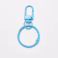 Porte-clés en métal bleu mousqueton accessoire de sac DIY composant artisanal de bricolage - Boucle De Porte + Anneau / Bleu