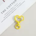 Yellow heart shaped swivel clasp snap hook DIY jewelry accessories key chain metal findings - Yellow