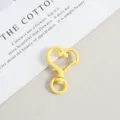 Yellow heart-shaped metal lobster clasp DIY swivel keychain jewelry accessory part - Light Yellow