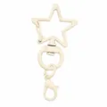 Porte-clés en métal en forme d'étoile couleur bonbon avec mousqueton accessoire DIY - Pendentif Pentagramme(303) / Blanc Cassé